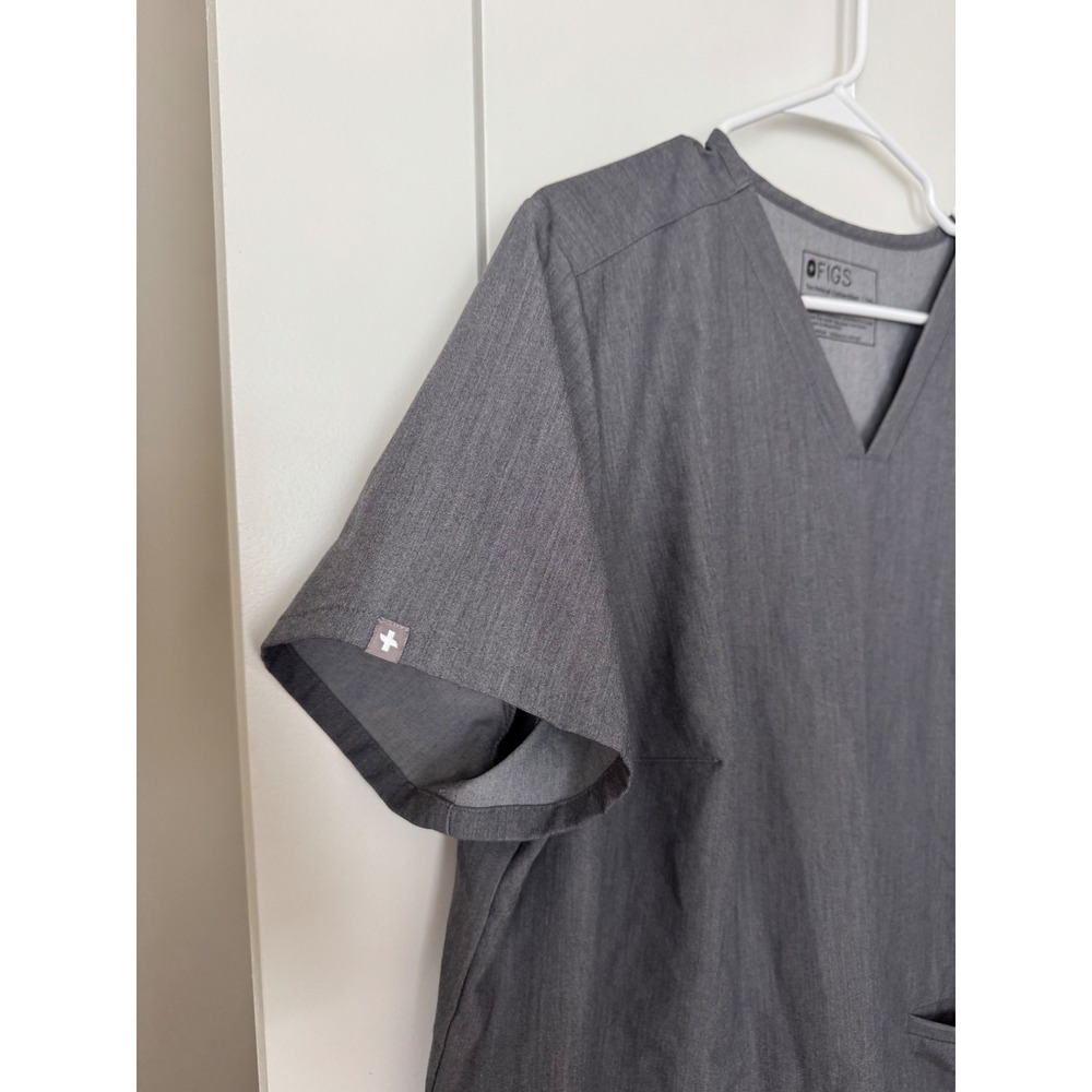 FIGS Casma V-Neck Scrub Top Heather Charcoal Grey Technical Collection 3XL - Picture 2 of 7
